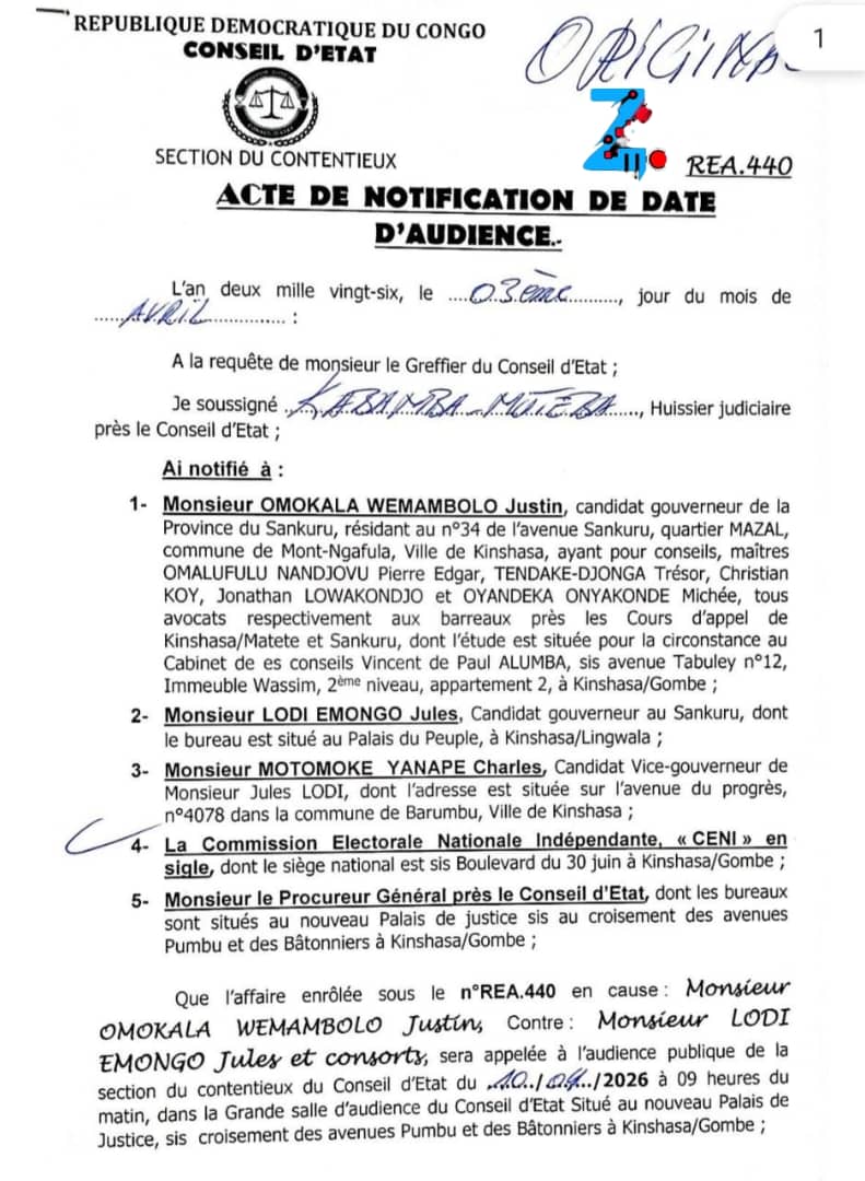 Sankuru : le Conseil d’État suspend le processus électoral