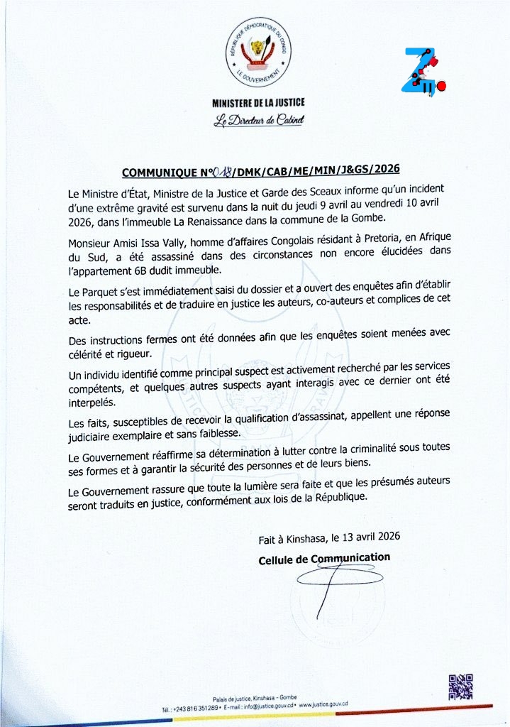 Kinshasa : enquête ouverte après l’assassinat d’un homme d’affaires à la Gombe